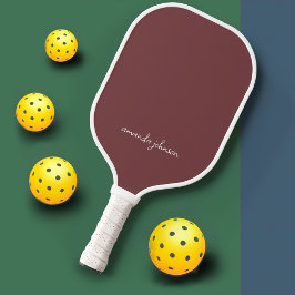 Palas De Pickleball Monograma elegante básico oscuro Rosa