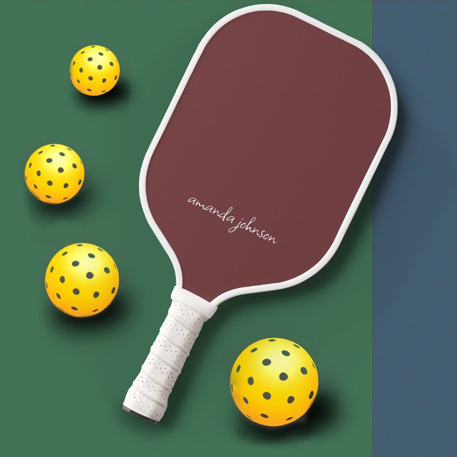 Palas De Pickleball Monograma elegante básico oscuro Rosa (Subido por el creador)