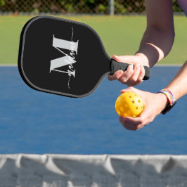 Palas De Pickleball Monograma elegante blanco negro personal