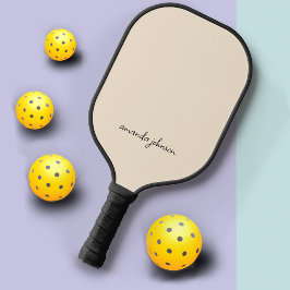Palas De Pickleball Monograma elegante de crema de Moda