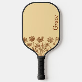 Palas De Pickleball Monograma elegante - Flor silvestre Minimalista