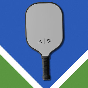 Palas De Pickleball Monograma elegante gris minimalista