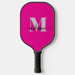 Palas De Pickleball Monograma elegante negro negro personal