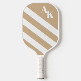 Palas De Pickleball Monograma franco blanco y de Tan