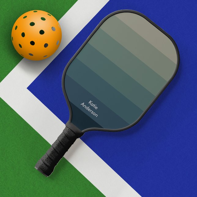 Palas De Pickleball Monograma Gradiente azul verde con nombre completo (Subido por el creador)