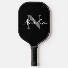Palas De Pickleball Monograma gris blanco