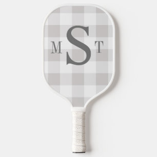 Palas De Pickleball Monograma Gris Gris Personalizado Paleta de pelete