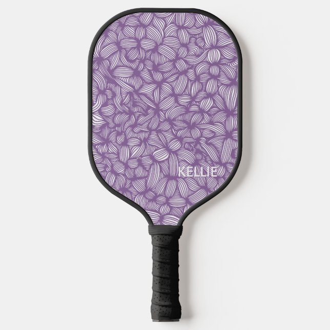 Palas De Pickleball Monograma Guay morado y blanco (Anverso)