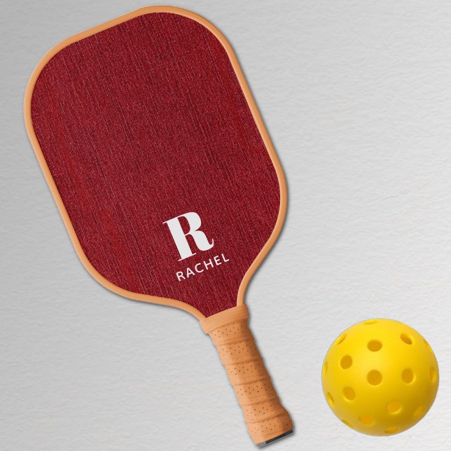 Palas De Pickleball Monograma Impresión de denim rojo ruby moderno sim (Subido por el creador)