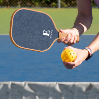Palas De Pickleball Monograma Impresión de densidad azul media moderna