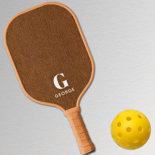 Palas De Pickleball Monograma Impresión moderada de deno de bronce sim