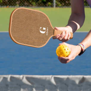 Palas De Pickleball Monograma Impresión moderna simple de negrita marr