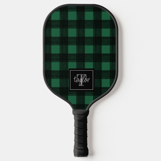 Palas De Pickleball Monograma inicial de comprobación de la placa de b (Anverso)