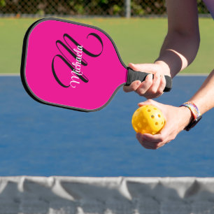 Palas De Pickleball Monograma inicial de nombre minimalista moderno ro