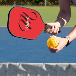 Palas De Pickleball Monograma inicial de nombre moderno minimalista ro