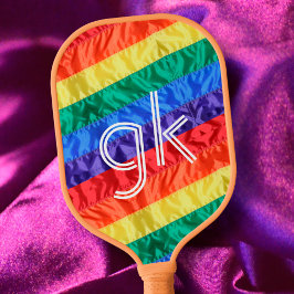 Palas De Pickleball Monograma inicial del orgullo gay de la bandera ar