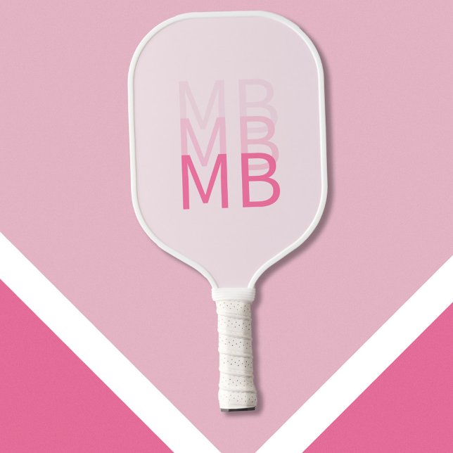 Palas De Pickleball Monograma inicial rosado simple moderno (Subido por el creador)