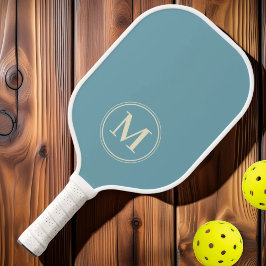 Palas De Pickleball Monograma MidCentury Solid Warm Aqua Afternoon