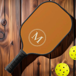 Palas De Pickleball Monograma MidCentury Sólido Color de Miel Quemado