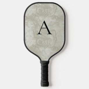 Palas De Pickleball Monograma minimalista Moss Grano de madera verde
