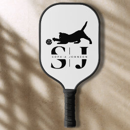 Palas De Pickleball Monograma minimalista, remo de bolas de gato