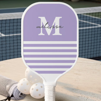 Palas De Pickleball Monograma Moderna Elegante de Nombre en Lavanda Pa