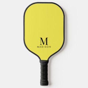 Palas De Pickleball Monograma moderno amarillo
