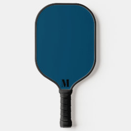 Palas De Pickleball Monograma moderno azul marino y negro