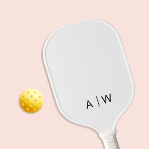 Palas De Pickleball Monograma moderno blanco minimalista
