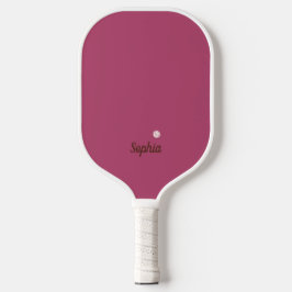 Palas De Pickleball Monograma moderno blanco rosado de frambuesa minim