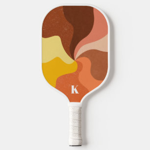 Palas De Pickleball Monograma moderno con color de ondulación de ondul