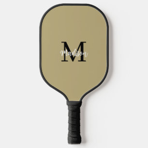 Palas De Pickleball Monograma moderno de arena negra