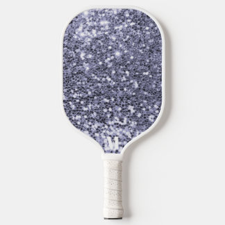 Palas De Pickleball Monograma moderno de diamante blanco púrpura minim