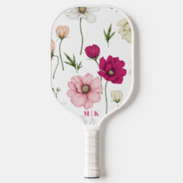 Palas De Pickleball Monograma moderno de flores de campo