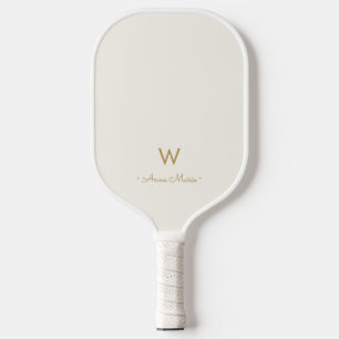 Palas De Pickleball Monograma moderno de oro en escritura
