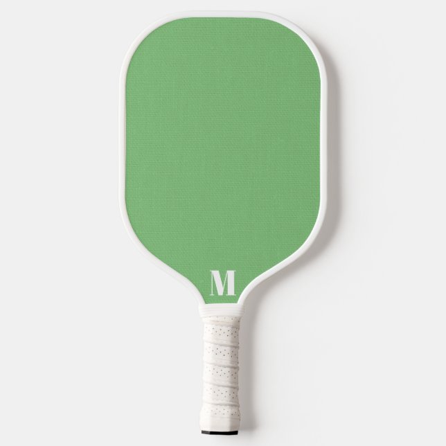 Palas De Pickleball Monograma moderno de textura verde sabio minimalis (Reverso )