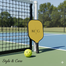 Palas De Pickleball Monograma moderno elegante metálico dorado persona