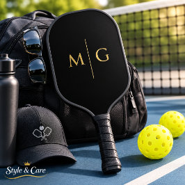 Palas De Pickleball Monograma Moderno Estilo Personalizado