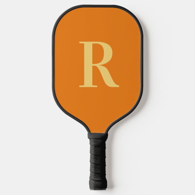 Palas De Pickleball Monograma moderno Naranja simple (Anverso)