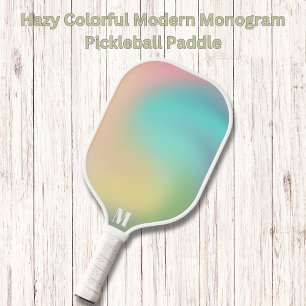 Palas De Pickleball Monograma moderno nebuloso y colorido