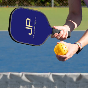 Palas De Pickleball Monograma moderno plantilla elegante marina oro az