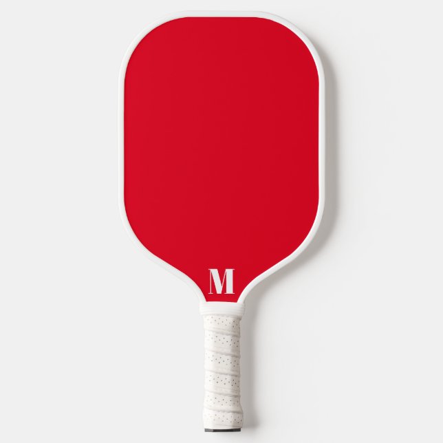 Palas De Pickleball Monograma moderno rojo y blanco (Anverso)