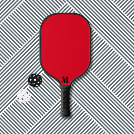 Palas De Pickleball Monograma moderno rojo y negro