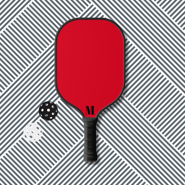 Palas De Pickleball Monograma moderno rojo y negro (Subido por el creador)