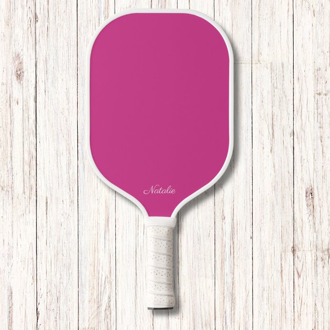Palas De Pickleball Monograma moderno rosa y blanco brillante (Subido por el creador)