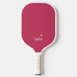 Palas De Pickleball Monograma moderno rosa y blanco de fucsia