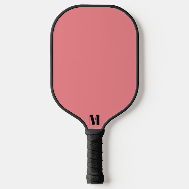 Palas De Pickleball Monograma moderno rosa y negro (Anverso)