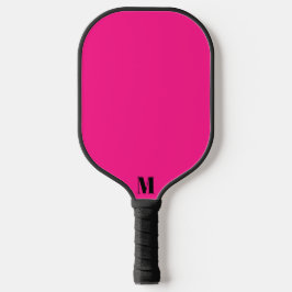 Palas De Pickleball Monograma moderno rosa y negro brillante