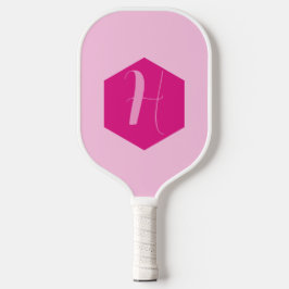Palas De Pickleball Monograma moderno rosado elegante minimalista
