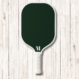 Palas De Pickleball Monograma moderno verde esmeralda y blanco